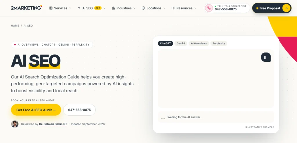 2Marketing - AI SEO agencies for med spas in Toronto.