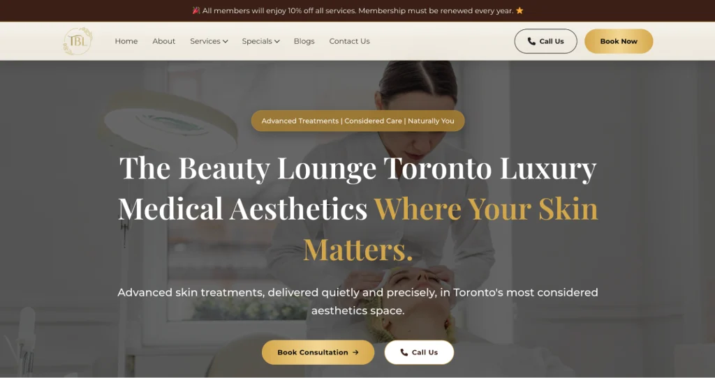 The Beauty Lounge Toronto Google Ads and Meta Ads case study.