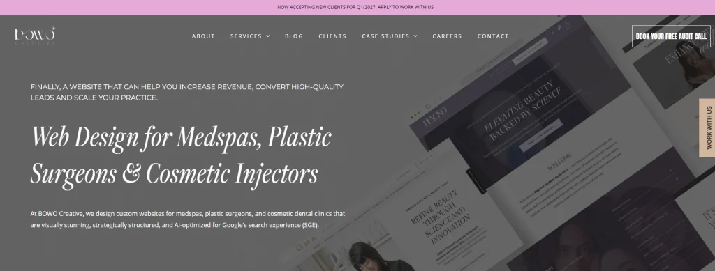 BOWO Creative medical spa website design services.