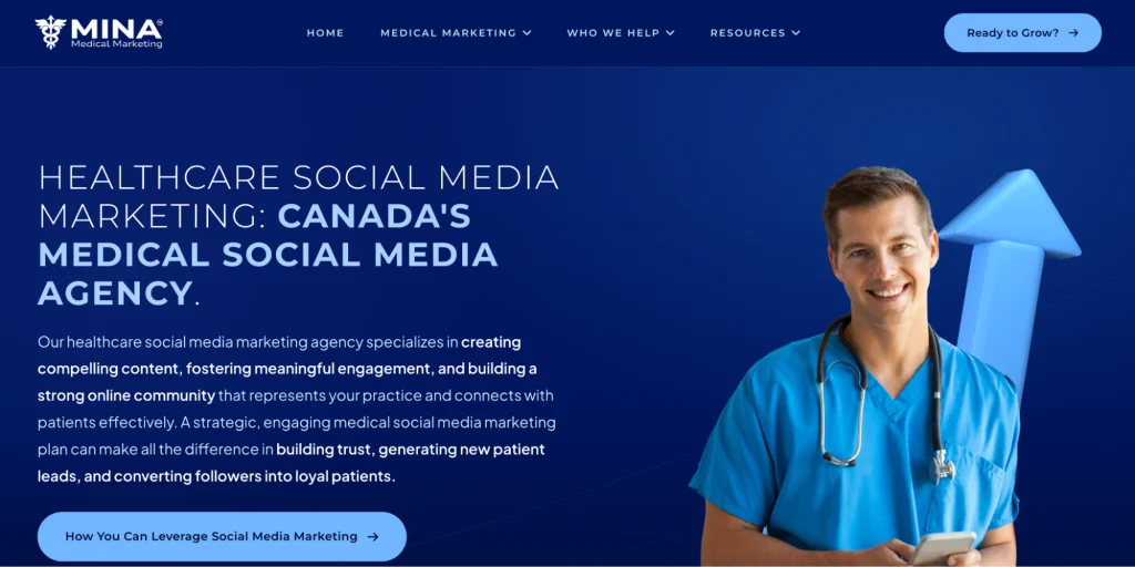 Mina Medical social media marketing services for med spas.