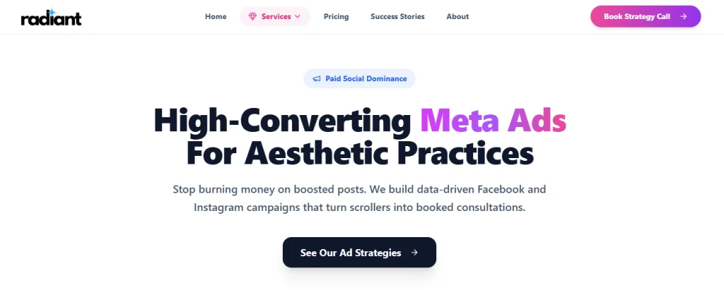 RadiantMD - Meta Ads providers for med spas in Toronto.