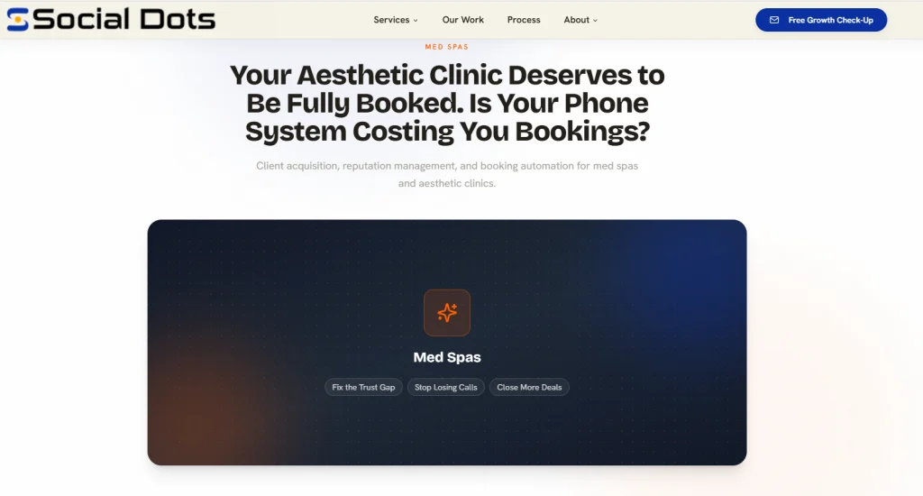 Social Dots marketing services for med spas in Toronto.