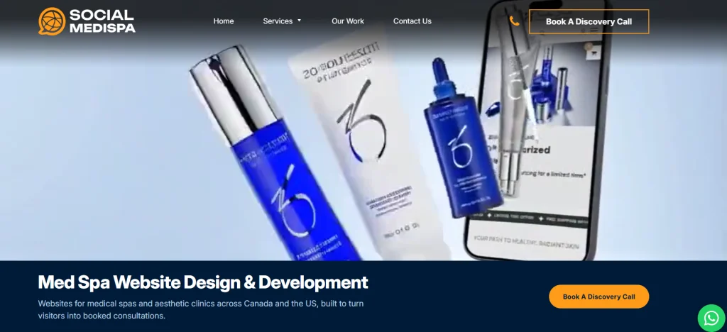 Social Medispa website design and development for medical spas.