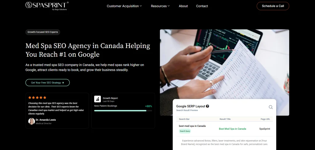 SpaSprint - AI SEO agencies for med spas in Toronto.