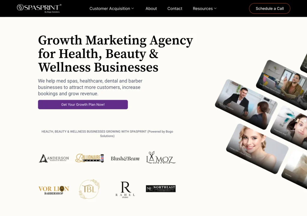SpaSprint offering a PPC consultation for med spa businesses.